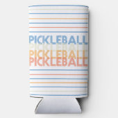Pickleball Typografie Moderner Streifen Selters Dosenkühler (Rückseite)