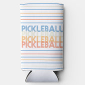 Pickleball Typografie Moderner Streifen Selters Dosenkühler (Vorderseite)