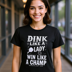 Pickleball Typografy Funny Gift Personalisiert T-Shirt