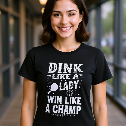 Pickleball Typografy Funny Gift Personalisiert T-Shirt