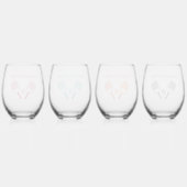 Pickleball Überservierte Niedliche Sportpuppe Girl Weinglas Ohne Stiel (Hinten)