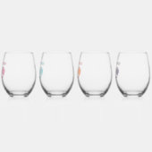 Pickleball Überservierte Niedliche Sportpuppe Girl Weinglas Ohne Stiel (Links)