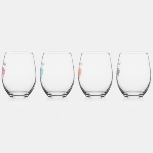 Pickleball Überservierte Niedliche Sportpuppe Girl Weinglas Ohne Stiel (Links)