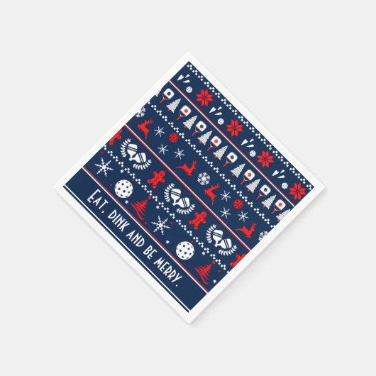 😄 Pickleball 🎄 Uguler Weihnachts-Sweatstil Serviette (Ecke)