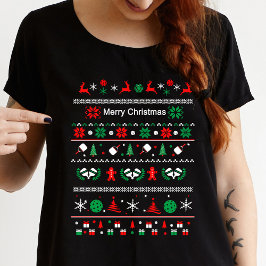 🎅 Pickleball 🎄 Uguler Weihnachts-Sweatstil T-Shirt