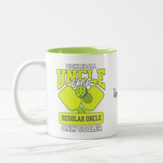 Pickleball Uncle Like Regular Onkel nur Cooler Zweifarbige Tasse (Links)