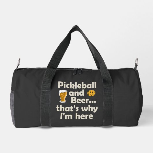 Pickleball und Bier deshalb bin ich hier Duffle Bag (Rückseite)