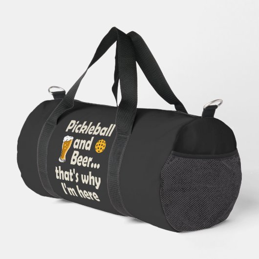 Pickleball und Bier deshalb bin ich hier Duffle Bag (Rechte Ecke)