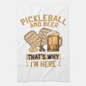 Pickleball und Bier Deshalb bin ich hier Lustiger Geschirrtuch (Vertikal)