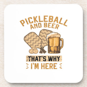 Pickleball und Bier Deshalb bin ich hier Lustiger Getränkeuntersetzer
