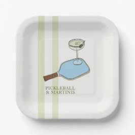 Pickleball und Martini-Party Pappteller