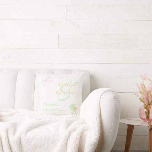 Pickleball- und Prosecco-Brautjunggesellinnenabsch Kissen (Liege)