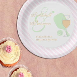 Pickleball und Prosecco-Junggesellinnenabschied Pappteller