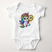 Pickleball Unicorn Baby Strampler (Vorderseite)