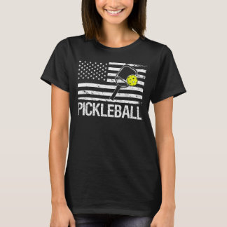 Pickleball, US-amerikanische Flagge T-Shirt