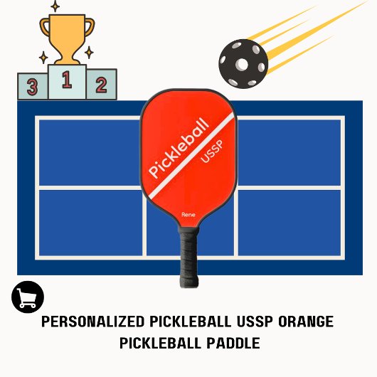 Pickleball USSP Name Orange Schläger