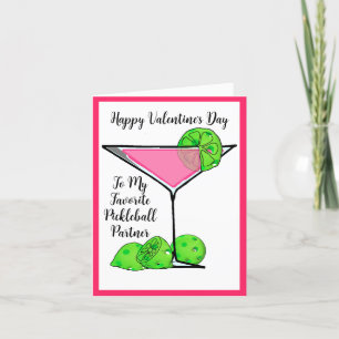 Pickleball Valentine I Liebe, wie Sie Cosmo trinke Feiertagskarte