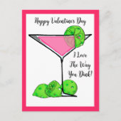 Pickleball Valentine I Liebe, wie Sie Cosmo trinke Postkarte (Vorderseite)