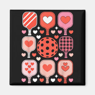 Pickleball Valentinstag lustiges Herz Paddleball Magnet