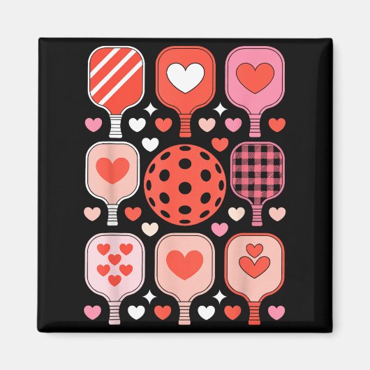 Pickleball Valentinstag lustiges Herz Paddleball Magnet (Vorne)