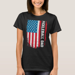 Pickleball Vater America Us Flag Patriot Vintag T-Shirt
