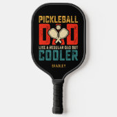 Pickleball Vater Typografie Personalisierter Name Pickleball Schläger (Rückseite)