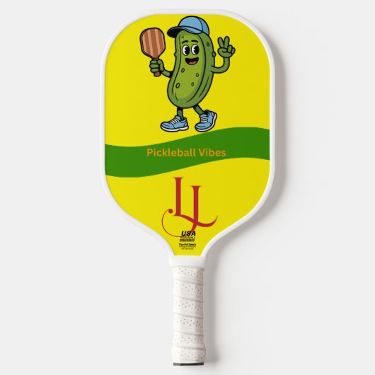 Pickleball Vibes Cartoon Pickle Paddle (Vorderseite)