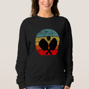Pickleball Vintag Retro Sunset Pickle Ball Paddel Sweatshirt