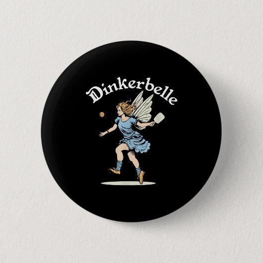 Pickleball Vintage Fee Fairy Dinkerbelle Frauen Button (Vorderseite)