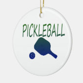pickleball w Paddel und Ballblau zum zu grünen Keramikornament (Links)