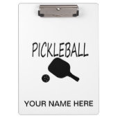 pickleball w Paddel- und Ballschwarzes Klemmbrett (Vorderseite)