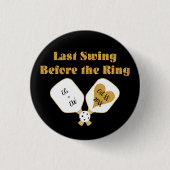 Pickleball Wedding Black and Gold Personalisiert Button (Vorderseite)