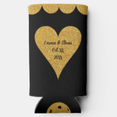 Pickleball Wedding Black and Gold Personalisiert Selters Dosenkühler (Rückseite)
