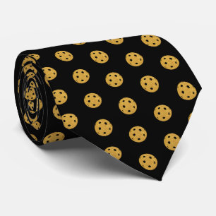 Pickleball Wedding Black and Gold Pickleballs Krawatte
