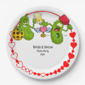 Pickleball Wedding Pappteller (Vorderseite)
