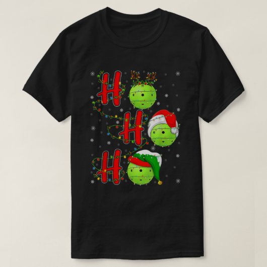 Pickleball Weihnachten Funny Weihnachtsmannmütze H T-Shirt (Design vorne)