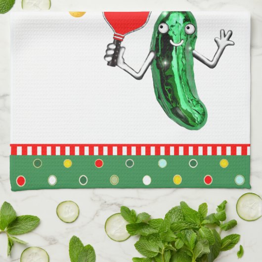 Pickleball Weihnachten Geschirrtuch (Gefaltet)