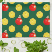 Pickleball Weihnachten Geschirrtuch (Gefaltet)