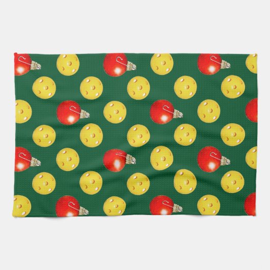 Pickleball Weihnachten Geschirrtuch (Horizontal)