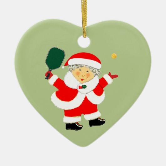 Pickleball Weihnachten Keramik Ornament (Vorne)