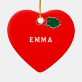 Pickleball Weihnachten Keramik Ornament (Hinten)