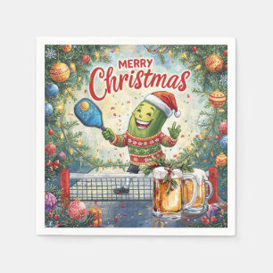 Pickleball Weihnachten mit Bier für Weihnachten Pa Serviette