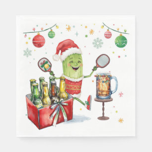Pickleball Weihnachten mit Bier für Weihnachten Pa Serviette