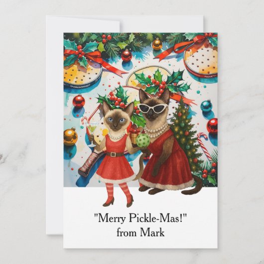 PICKLEBALL Weihnachten mit dem Text "Merry Pickle- (Vorderseite)