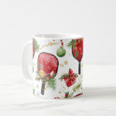 Pickleball Weihnachten mit Paddle Kaffeetasse (Vorderseite Links)
