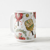 Pickleball Weihnachten mit Paddle Kaffeetasse (Vorderseite Links)