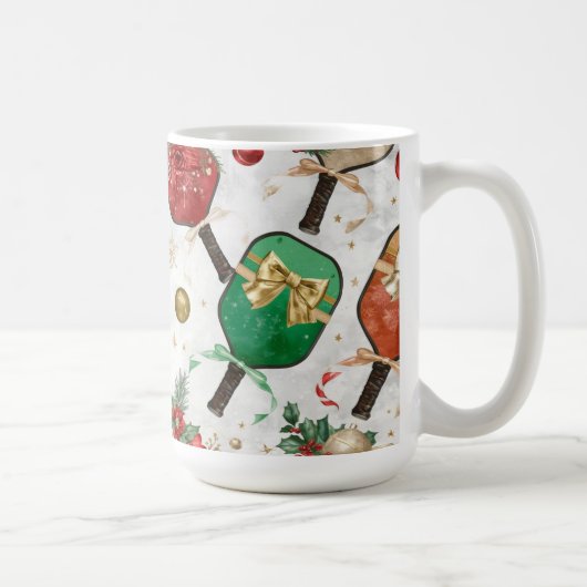 Pickleball Weihnachten mit Paddle Kaffeetasse (Rechts)