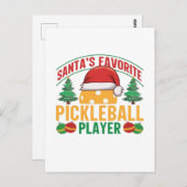 Pickleball Weihnachten Postkarte (Vorne/Hinten)