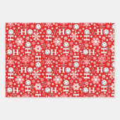 Pickleball Weihnachten Rote Grüne Ornamente Snowba Geschenkpapier Set (Vorderseite)