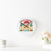 Pickleball Weihnachten Runde Wanduhr (Zuhause)